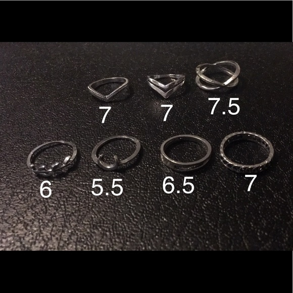Chevron 7 pc Ring Set - Picture 2 of 6